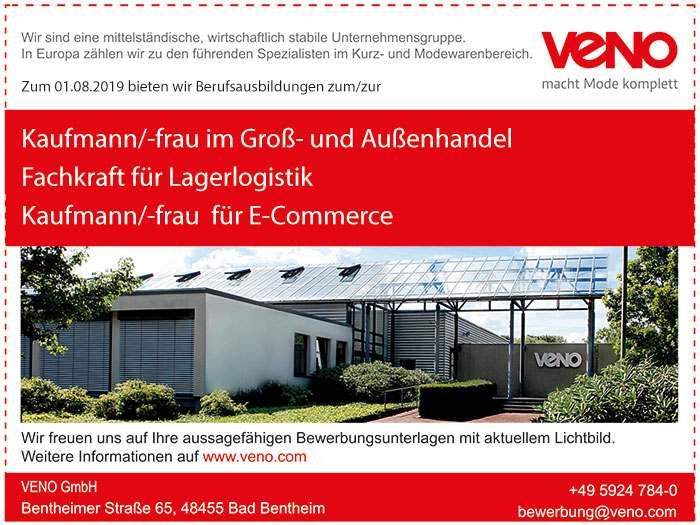 Freie Ausbildungsplätze - Veno GmbH