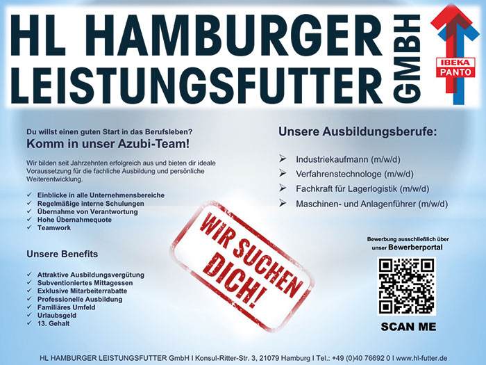Freie Ausbildungsplätze HL HAMBURGER LEISTUNGSFUTTER GmbH