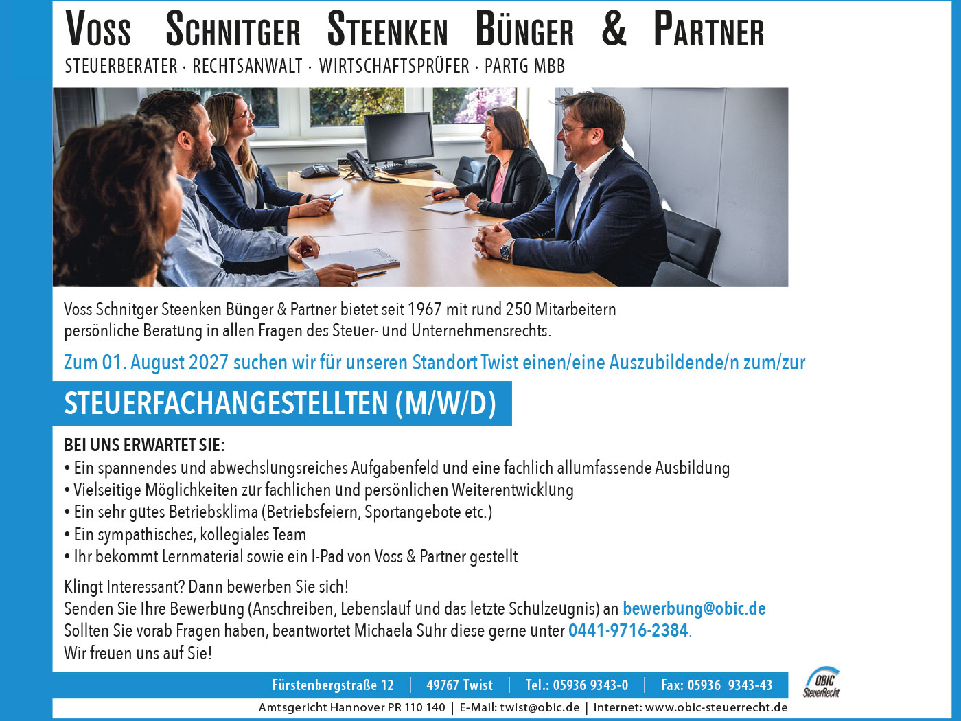 Voss Schnitger Steenken Bünger & Partner PartG MBB