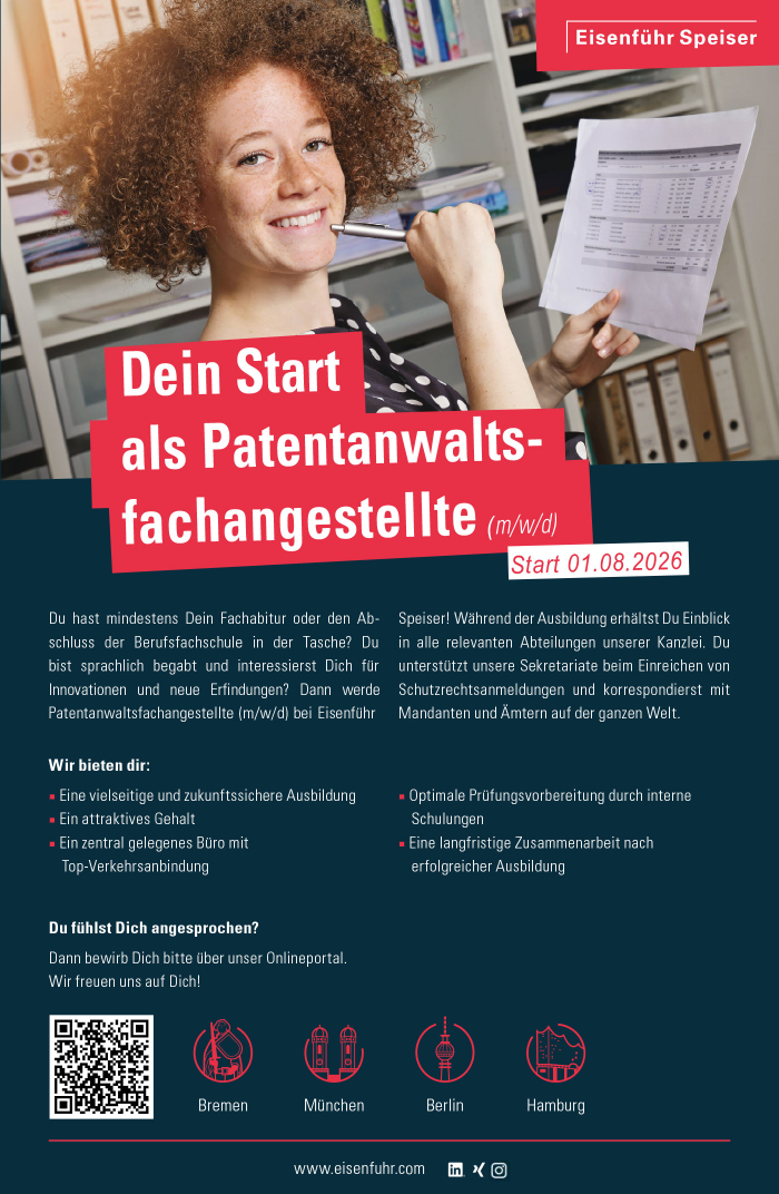 Eisenführ Speiser Patentanwälte Rechtsanwälte PartGmbB