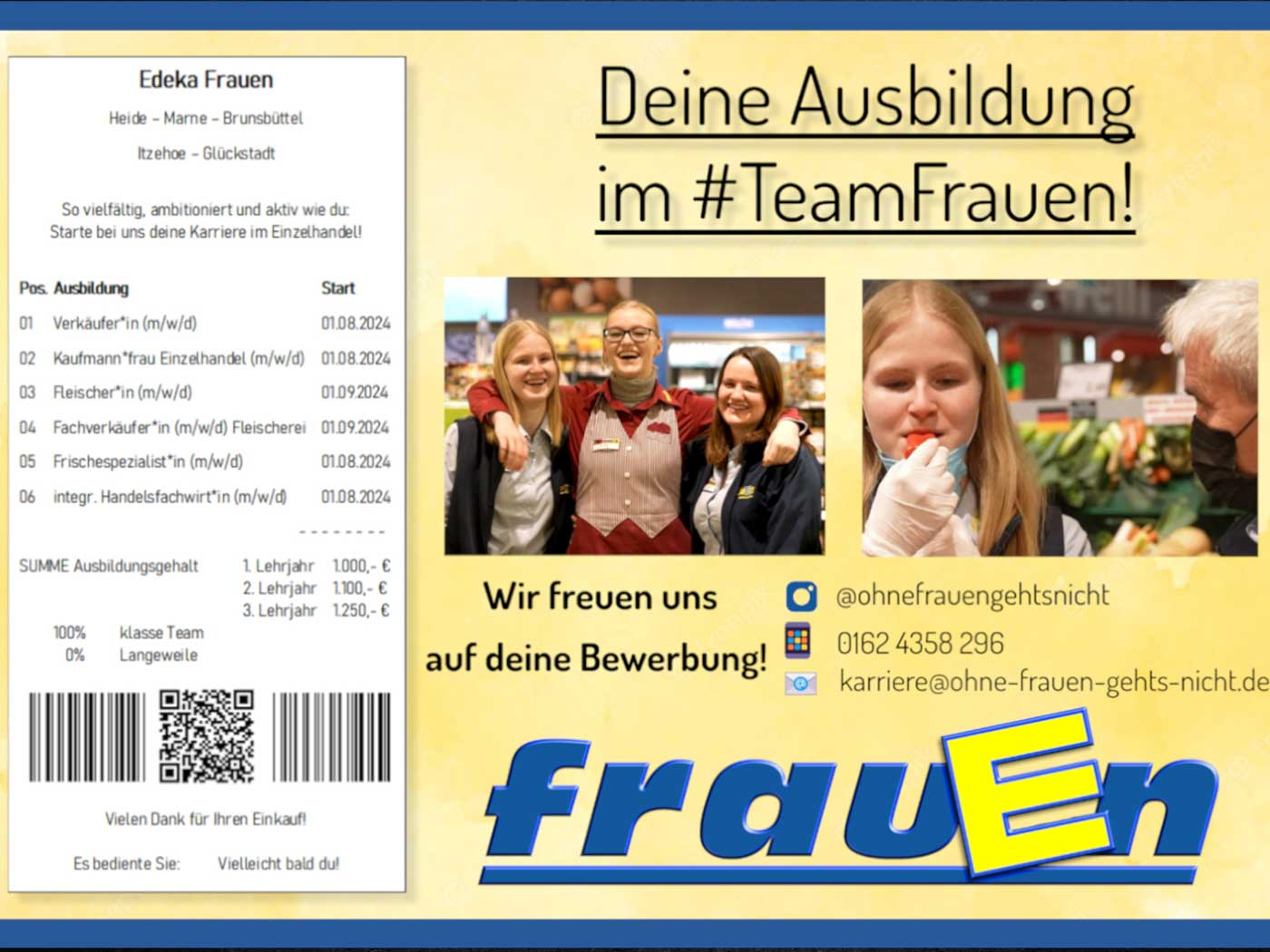 Freie Ausbildungsplätze Edeka Frauen
