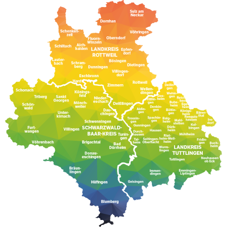 Landkreis Rottweil, Landkreis Tuttlingen, Schwarzwald-Baar-Kreis